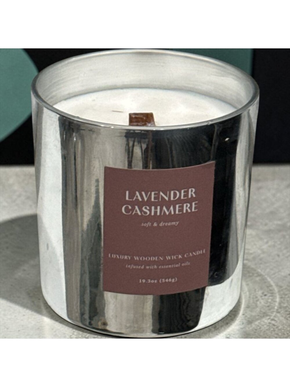 Lavender Cashmere Luxury Wooden Wick Candle 19.3 Oz Soft & Dreamy Aromatic Blend